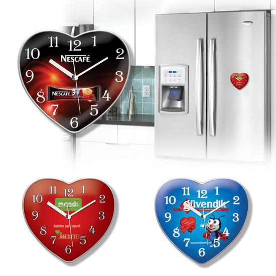 Magnetli Buzdolabı Saati Kalpli